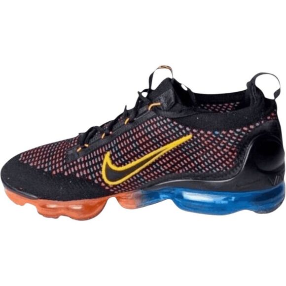 NIKE Air VaporMax 2021 Flyknit \'Black Photo Blue Crimson Gold\' Running Shoes Siz main image 4
